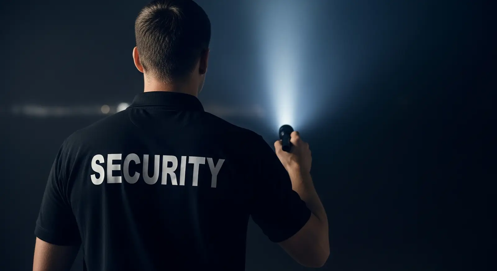 ATPS security officer on an overnight patrol
